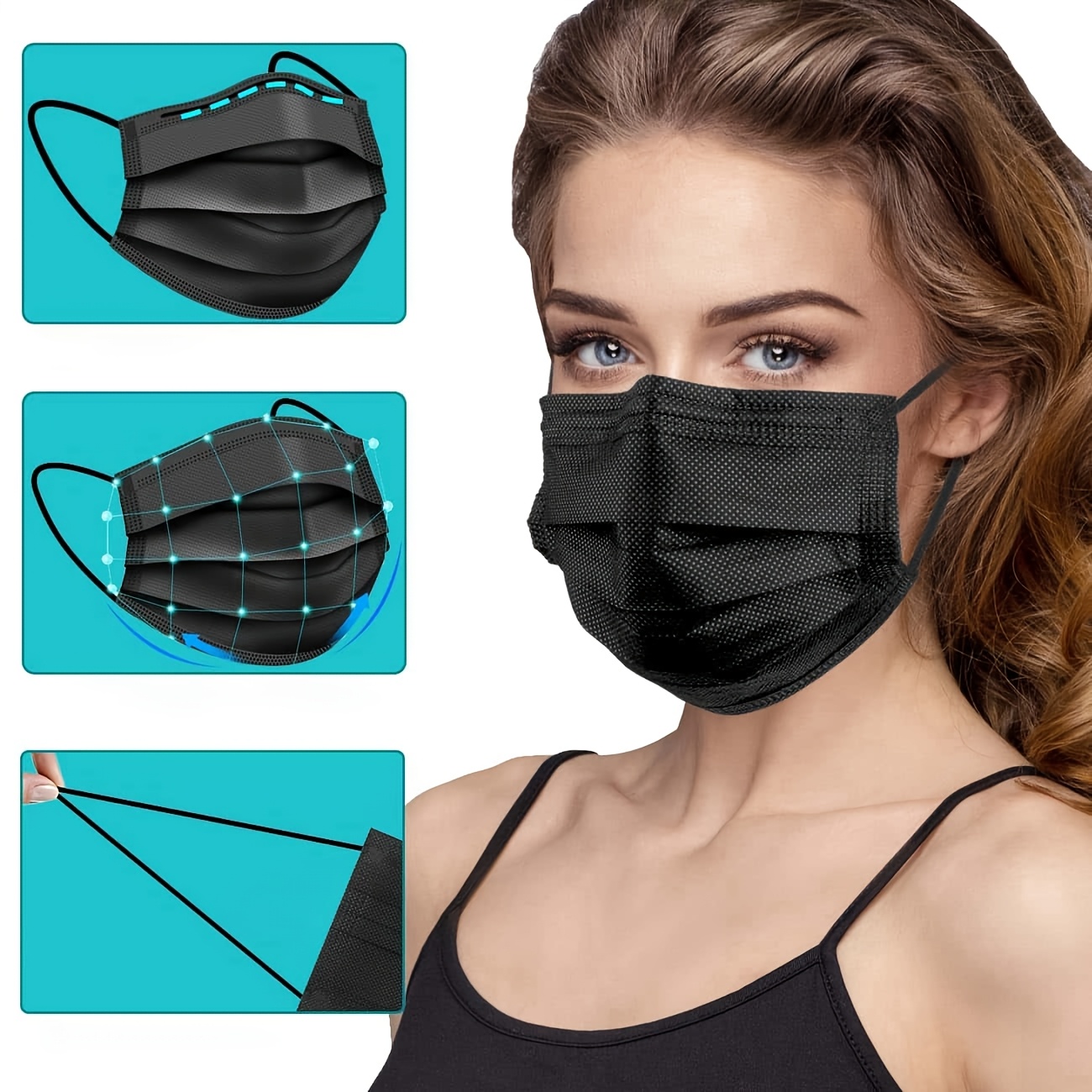 200 шт. толстые черные однораз – обзор и цена Surgical Mask